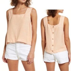 Madewell Peach Button-Back Tank Top